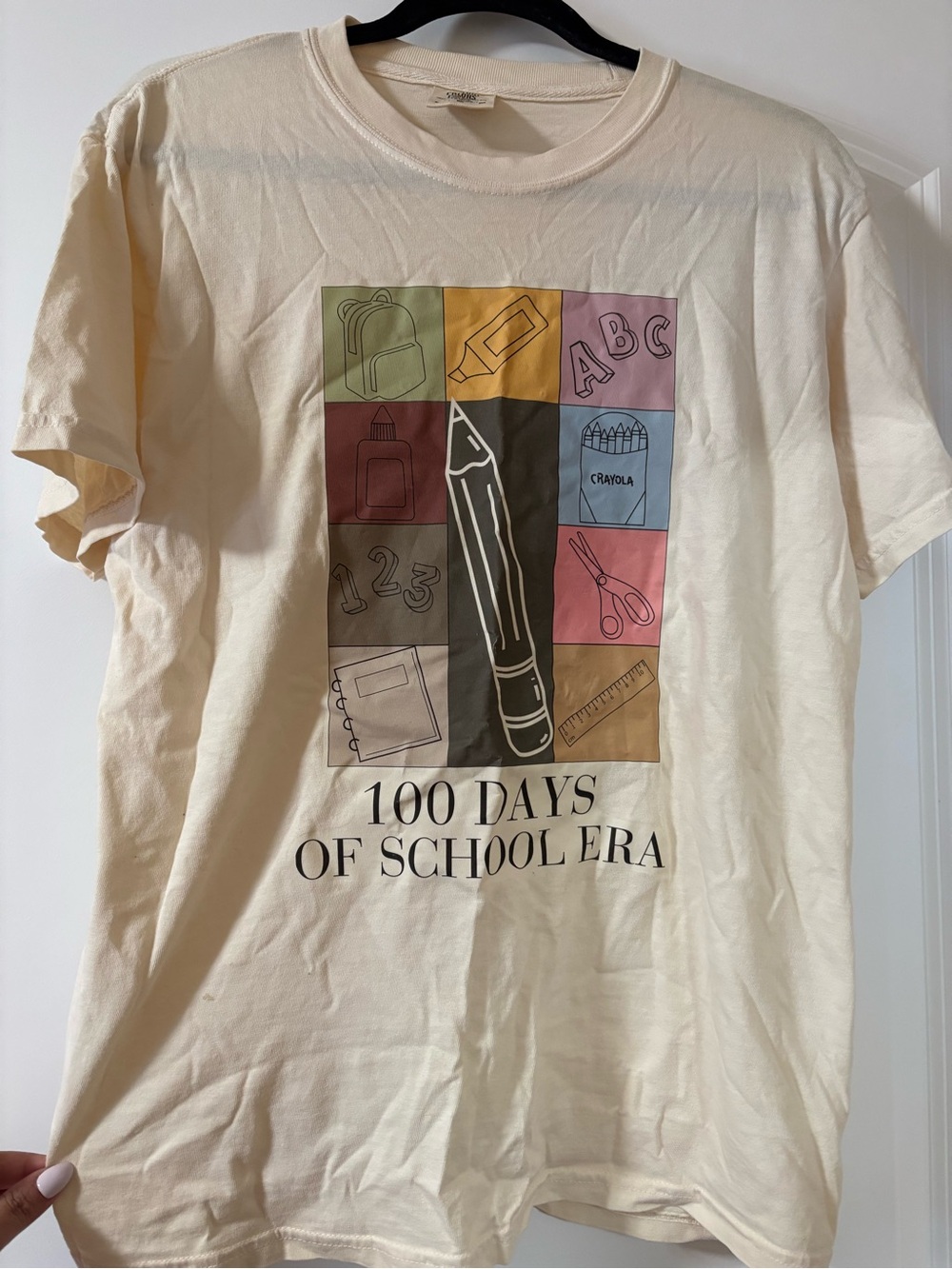 Women’s'100 Days of School Era' Cream Graphic T‑Shirt